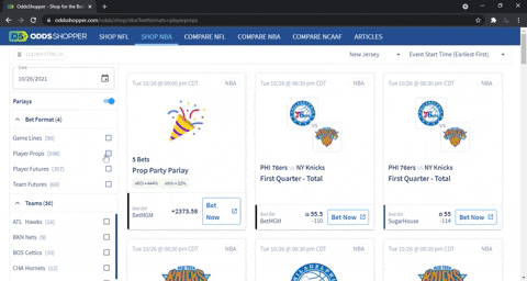 NBA best bets player props betting picks today tonight odds lines predictions projections free expert advice 76ers Knicks over/under moneyline parlay how to bet basketball Tuesday October 26 2021 free money