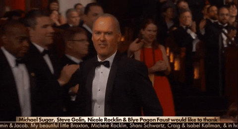 The Oscars excited oscars michael keaton oscars 2016