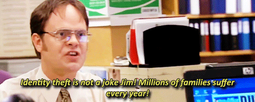 Dwight Schrute identity theft GIF