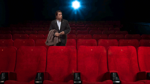 john travolta in empty theater
