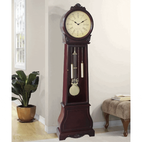72" Floor Standing Grandfather Clock Wood Antique Vintage Chime