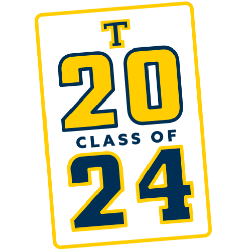 Blue And Gold Class Of 2024 Sticker by TrinityCollege for iOS & Android
