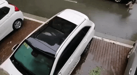 Dont forget to close sunroof during typhoon in funny gifs