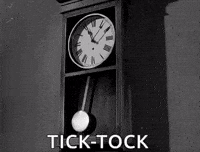 Animated clock ticking down, representing time pressure