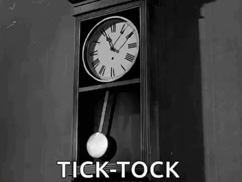 A figura de um relógio de cuco, com a legenda "Tick-Tock"