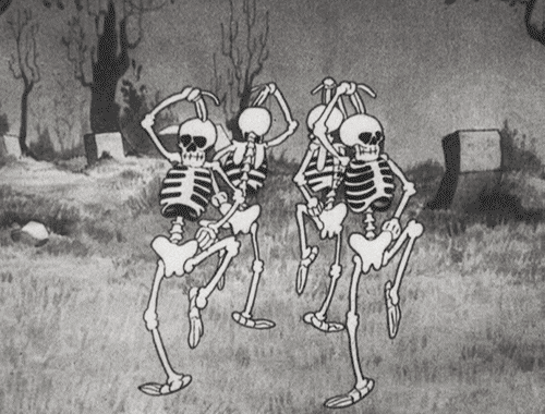 Black And White Skeletons GIF