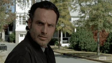 Rick looking in different directions and then walking forward. Rick looking in different directions and then walking forward.