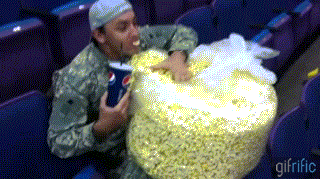 Resultado de imagen de popcorn gif eating