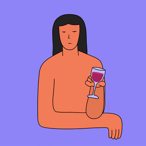 Red Wine Drinking GIF by Ana Curbelo - Find & Share on GIPHY