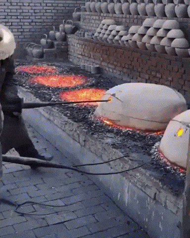 Raku firing process in wow gifs