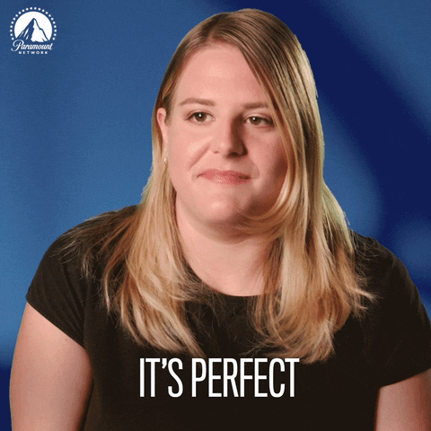 GIF of woman saying, "It's perfect!"