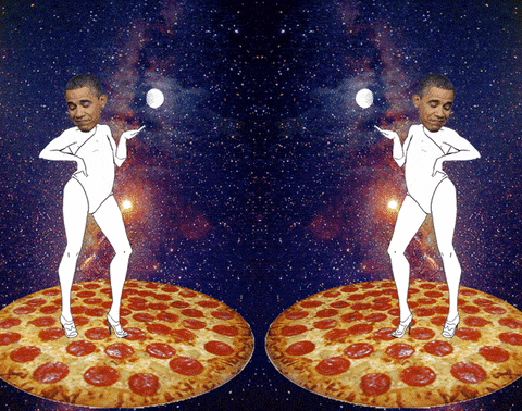 Memes de pizza - Obama dançando Single Ladies em cima de uma pizza