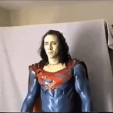 Nicholas cage as Superman in hollywood gifs