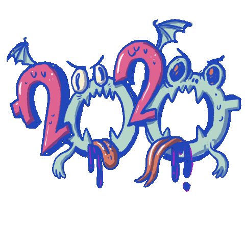 New Years Monster Sticker by Nate Bear for iOS & Android | GIPHY