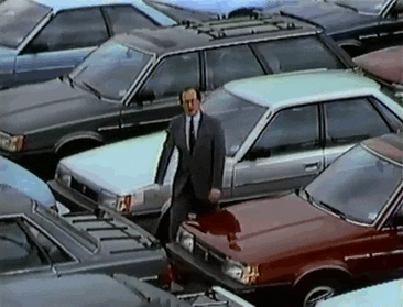 Used Car Lot Now You See Them Now You Dont GIF
