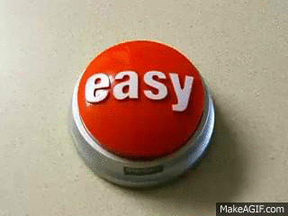 Persona presiona un botón rojo que dice Easy