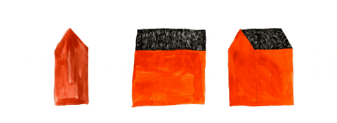 casas color naranja moviéndose