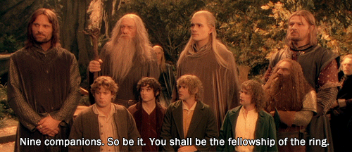 fellowship of the ring group shot