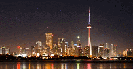 A gif of the Toronto skyline