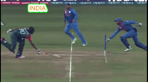 Image result for DHONI bowled out GIF