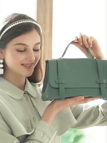 women leather briefcase with top handle