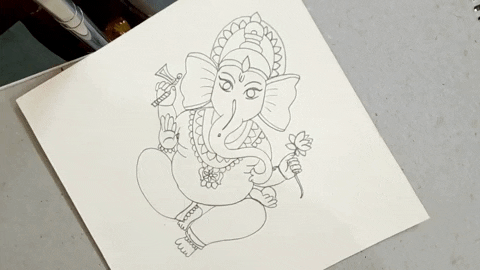How To Draw The Sitting Hindu God Ganesha Step By Step Drawing Illustration Wonderhowto 2019 started with vinayagar drawing my drawing | my. how to draw the sitting hindu god
