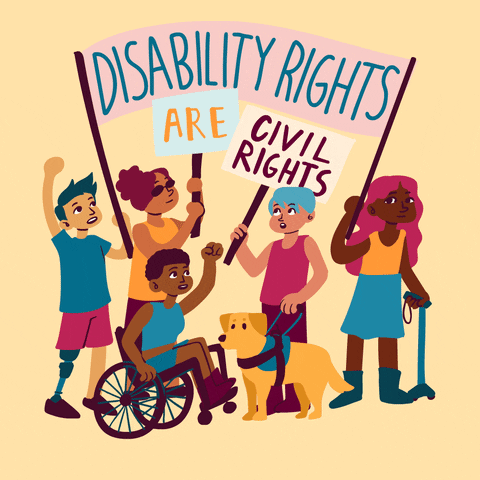 Personas con discapacidad protestando