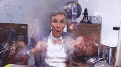 bill nye making a "mind blown" motion with his hands