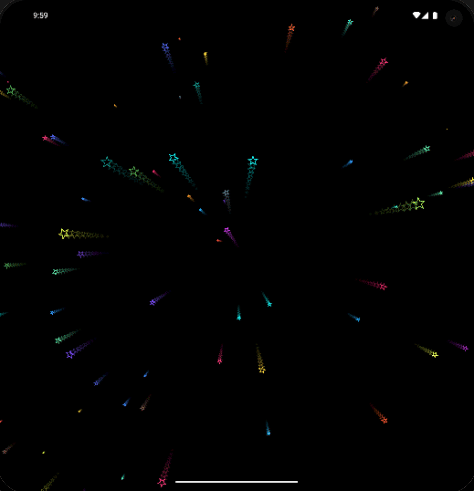 Outlined shapes with trails