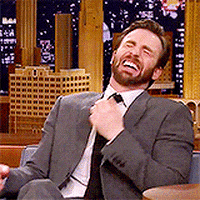 Image result for chris evans laughing gif
