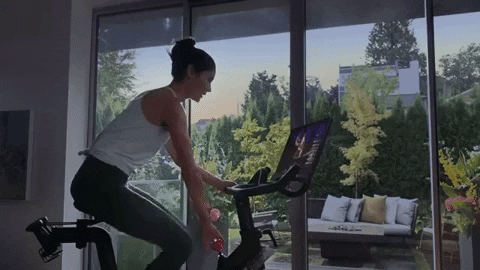 Riding The Stationary At The Hotel Gym [gif]