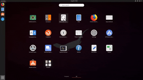 Gif of folder creation in gnome shell applications overview