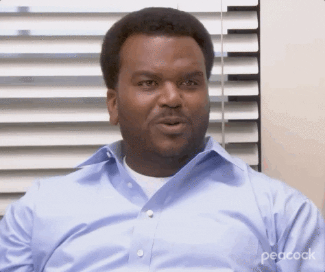 Darryl, personagem da série The Office, dizendo "o que? sério?" em inglês