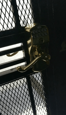 A locked door that can easily be opened from the otherside