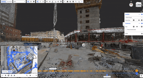 Gif showing a virtual walkthrough of a construction site