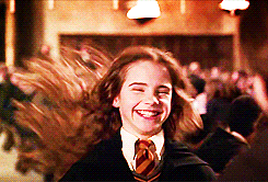 Hermione hugging Harry