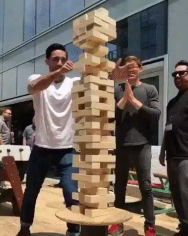 Giant Jenga is a thrill