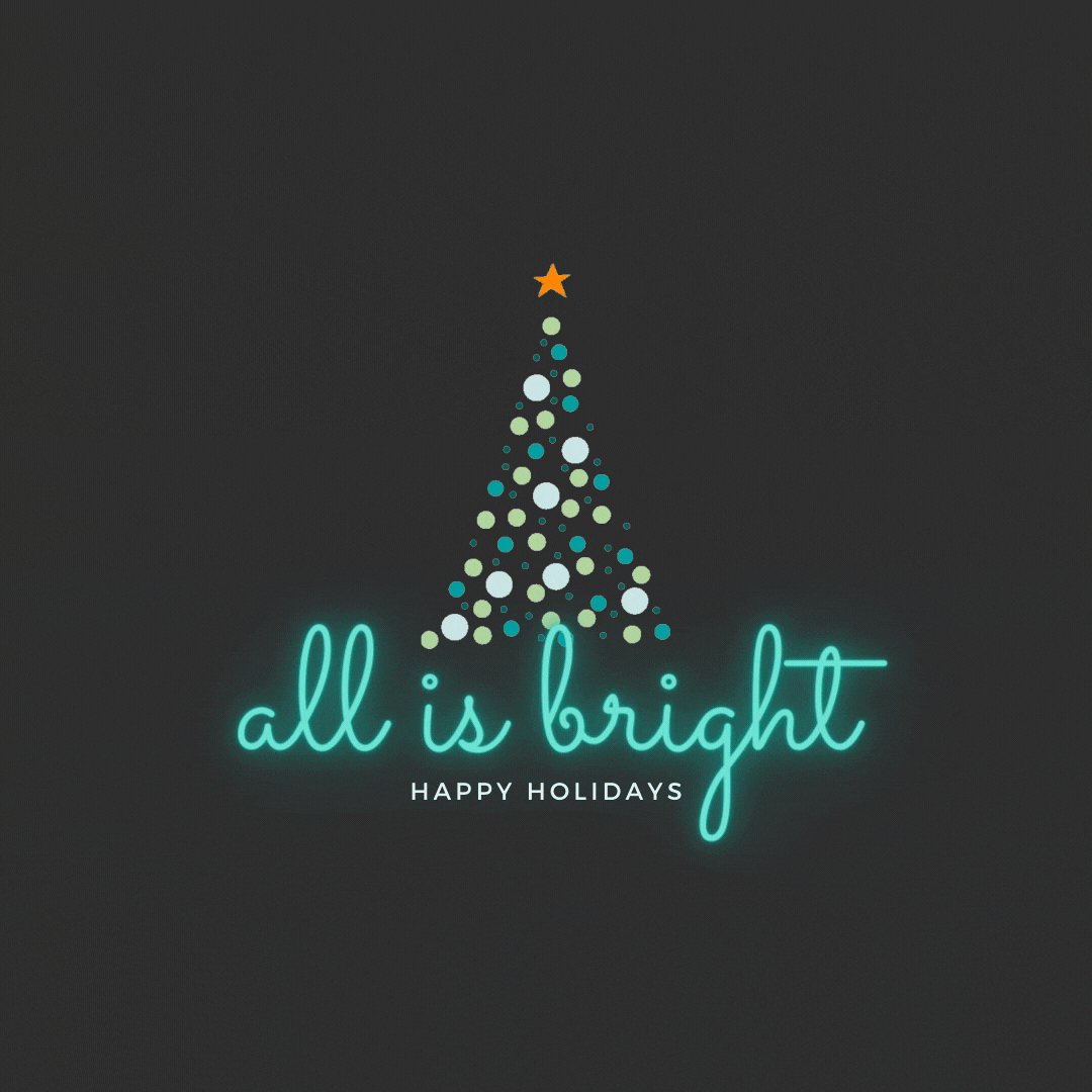Christmas themed GIF for sharing to social media - All is bright. Christmas Templates and Christmas Images 