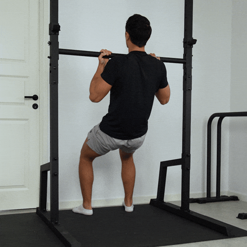 seated chin up hold exercise demonstration