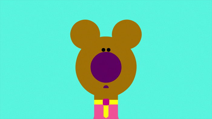 Norrie, a Hey Duggee character is seen with a quizzical expression representing toddler questions