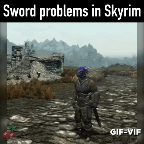 Sword Problem In Skyrim in gaming gifs
