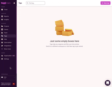 346. Toggl - Sidebar Menu Show More