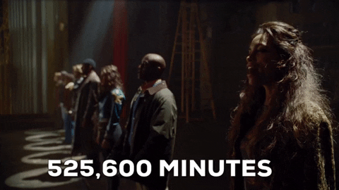 525,600 minutes GIF from the Rent musical