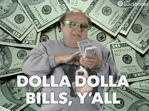 gif of man throwing money saying "dolla dolla bills, y'all"