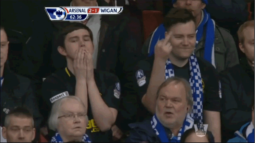 Wigan fans react to a second consecutive relegation