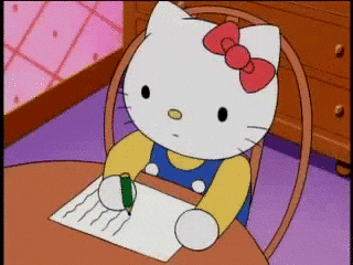 writing hello kitty