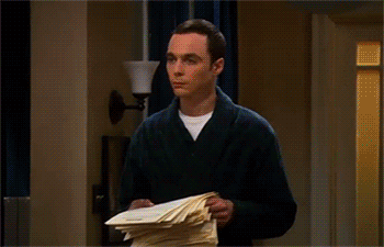 Sheldon throwing papers