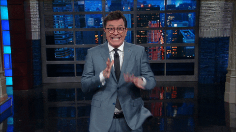 The Late Show With Stephen Colbert happy excited yay colbert GIF