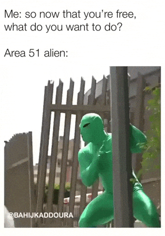 Aliens after Area 51 raid in funny gifs