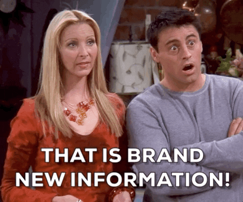 Friends, Phoebe en Joey. 'Dit is nieuwe informatie!'